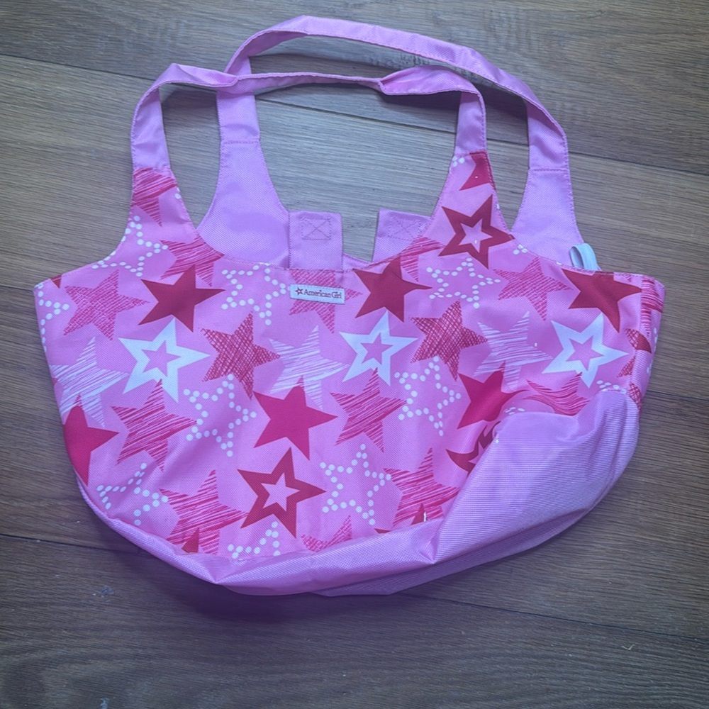 American Girl 2 Doll Carrying Purse Tote Pink with Stars